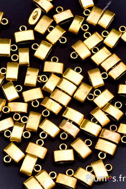 Pendentif en métal - 10 mm x 5 mm, trou 3 mm - doré